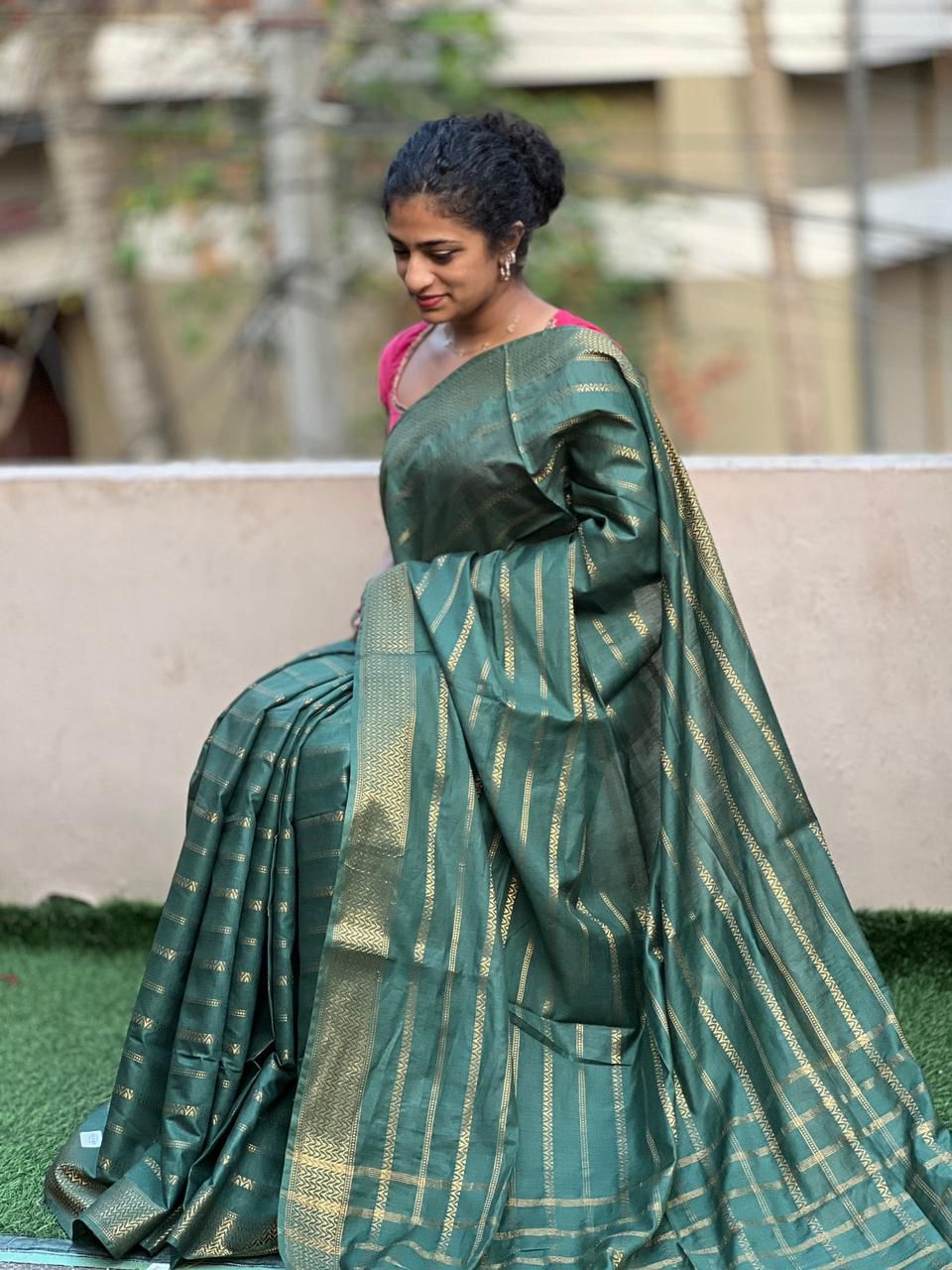 Full Body Zari Silk Blended Saree
