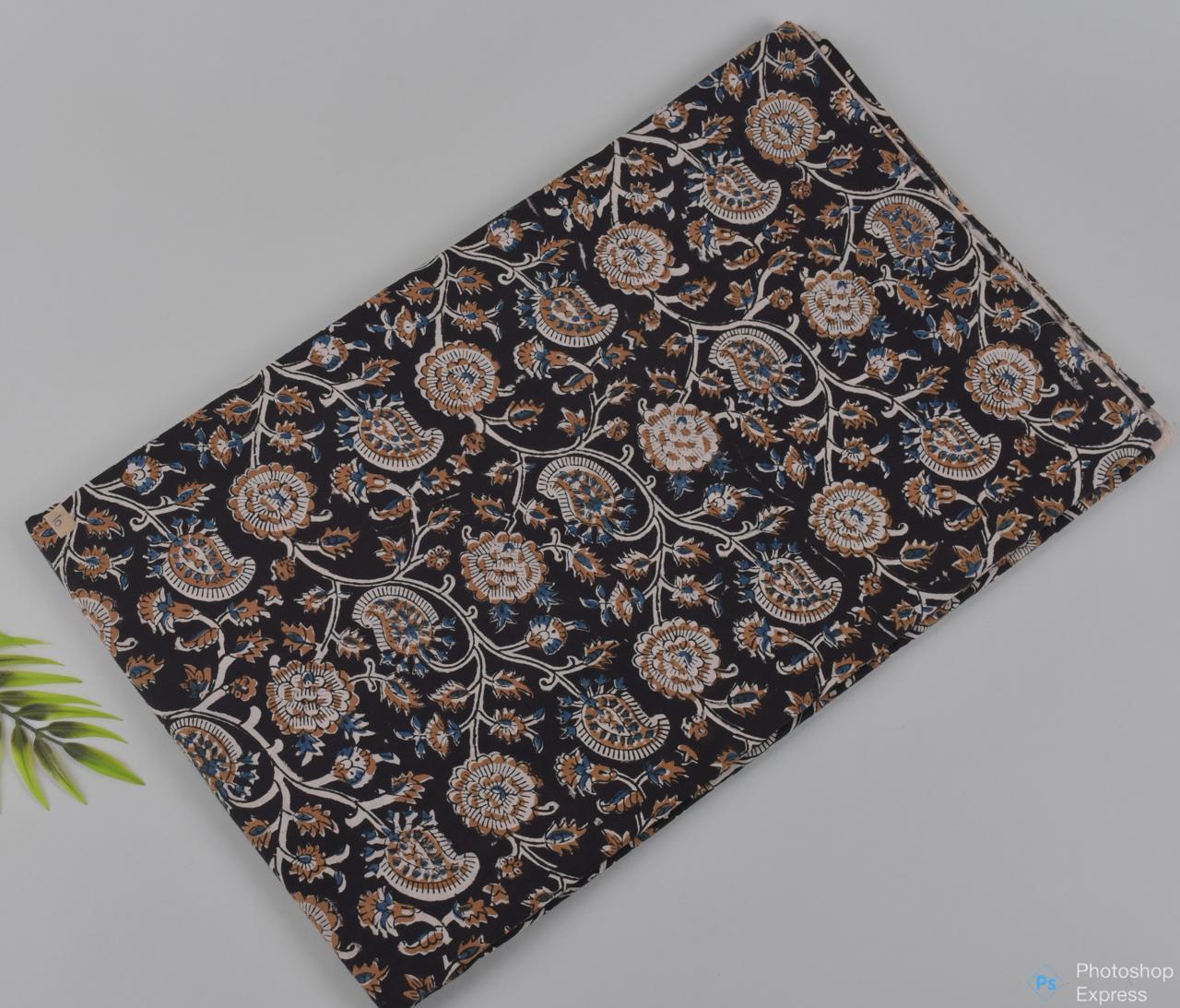 Syahi & Begar (Natural Color) Hand Block Printing Fabric