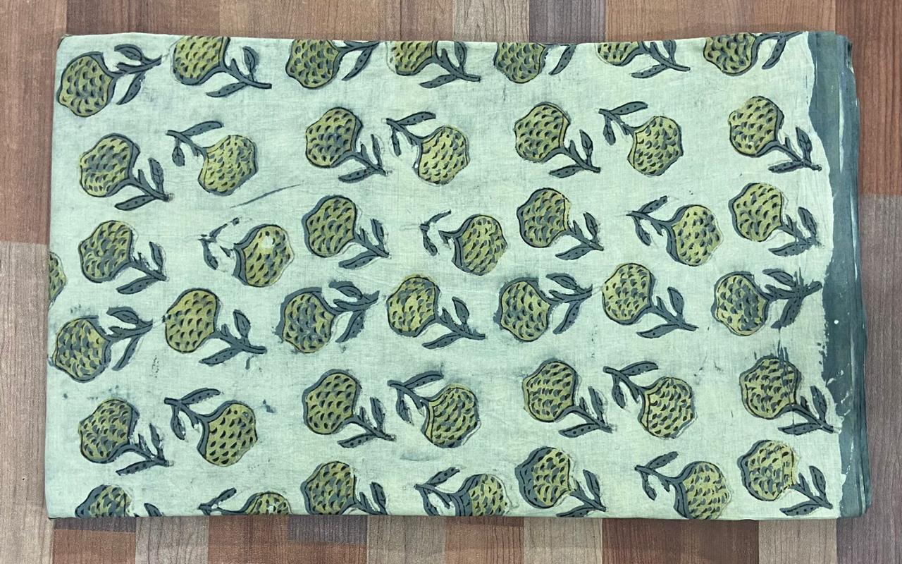 Hand Block Printing Fabric with Synthetic Colors