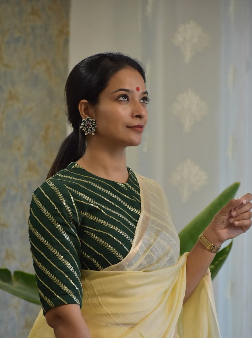 Kota Silk & Viscose Blend Saree with 1" Zari