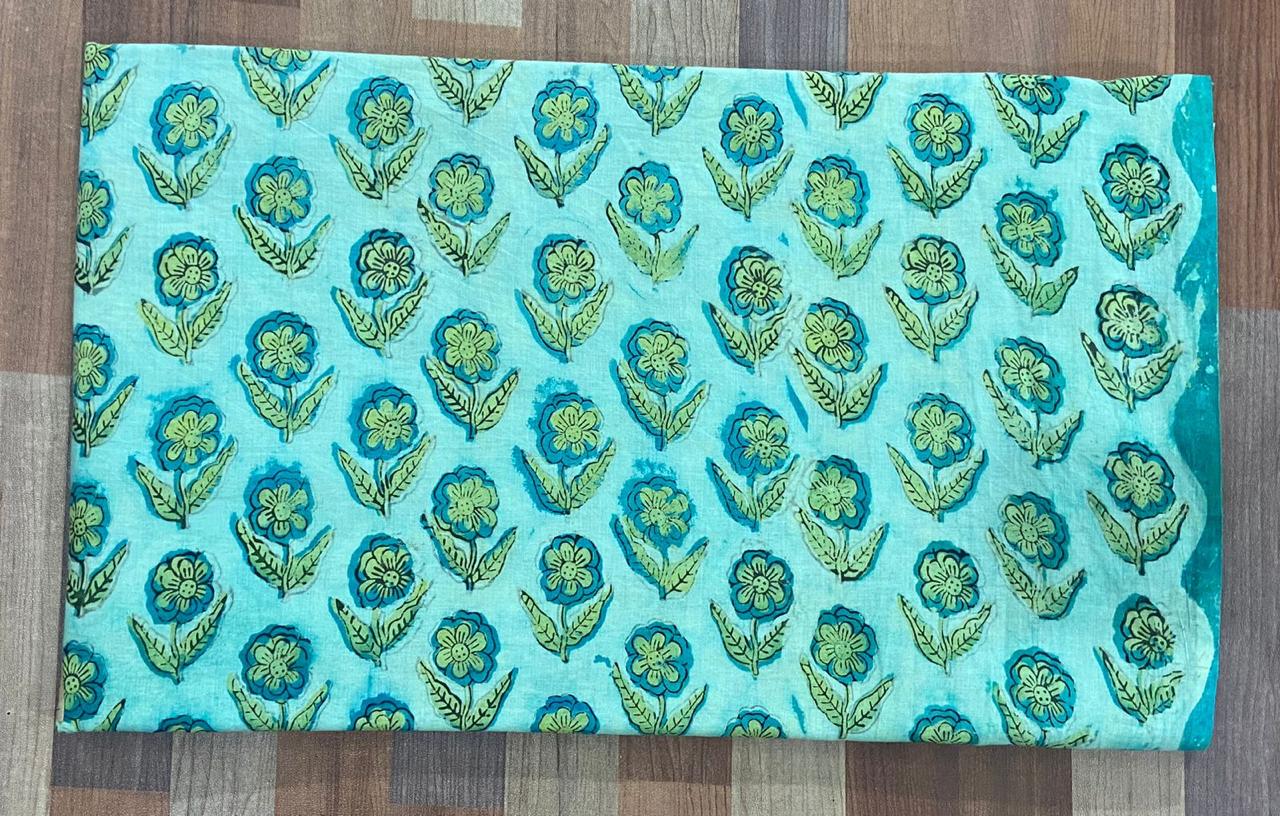 Hand Block Printing Fabric with Synthetic Colors