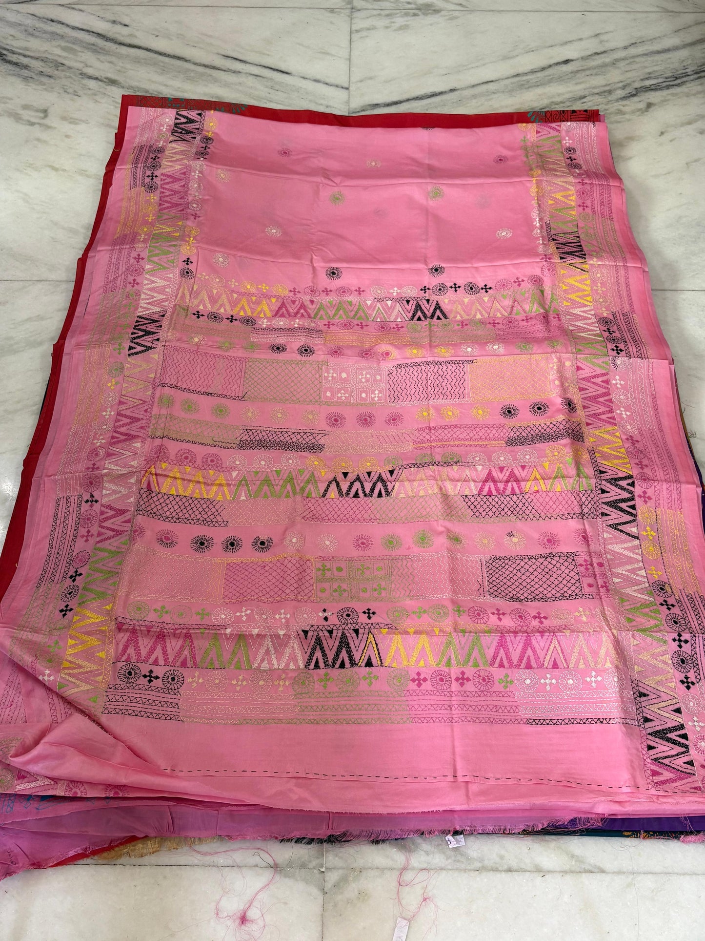 Lambani Hand Crafted Kantha Stitch Saree