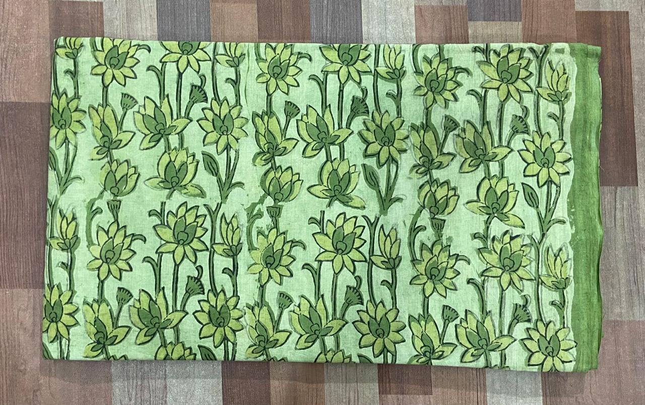 Hand Block Printing Fabric with Synthetic Colors