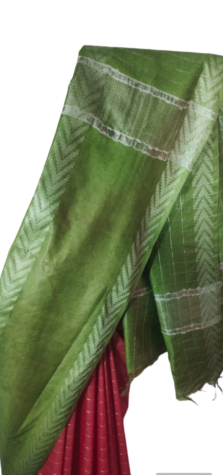 Mini Checks Kota Silk Saree With Hand Shibori