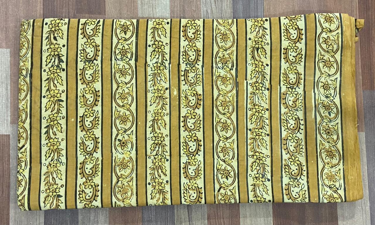 Hand Block Printing Fabric with Synthetic Colors