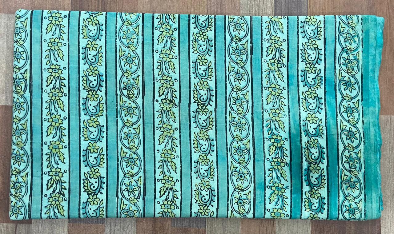 Hand Block Printing Fabric with Synthetic Colors