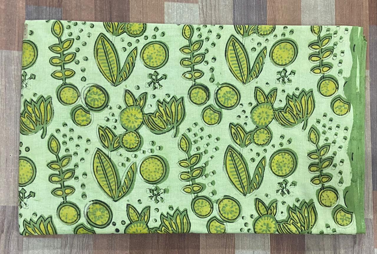 Hand Block Printing Fabric with Synthetic Colors