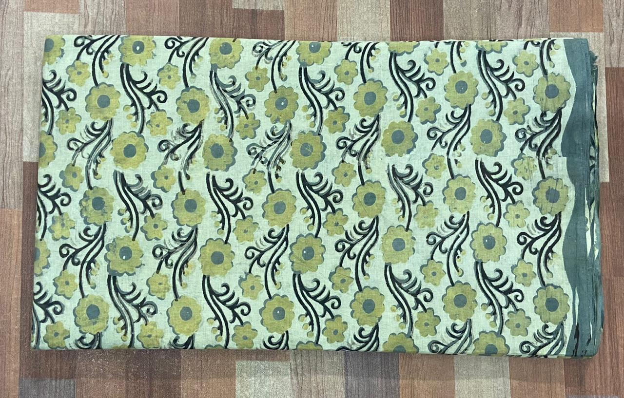 Hand Block Printing Fabric with Synthetic Colors