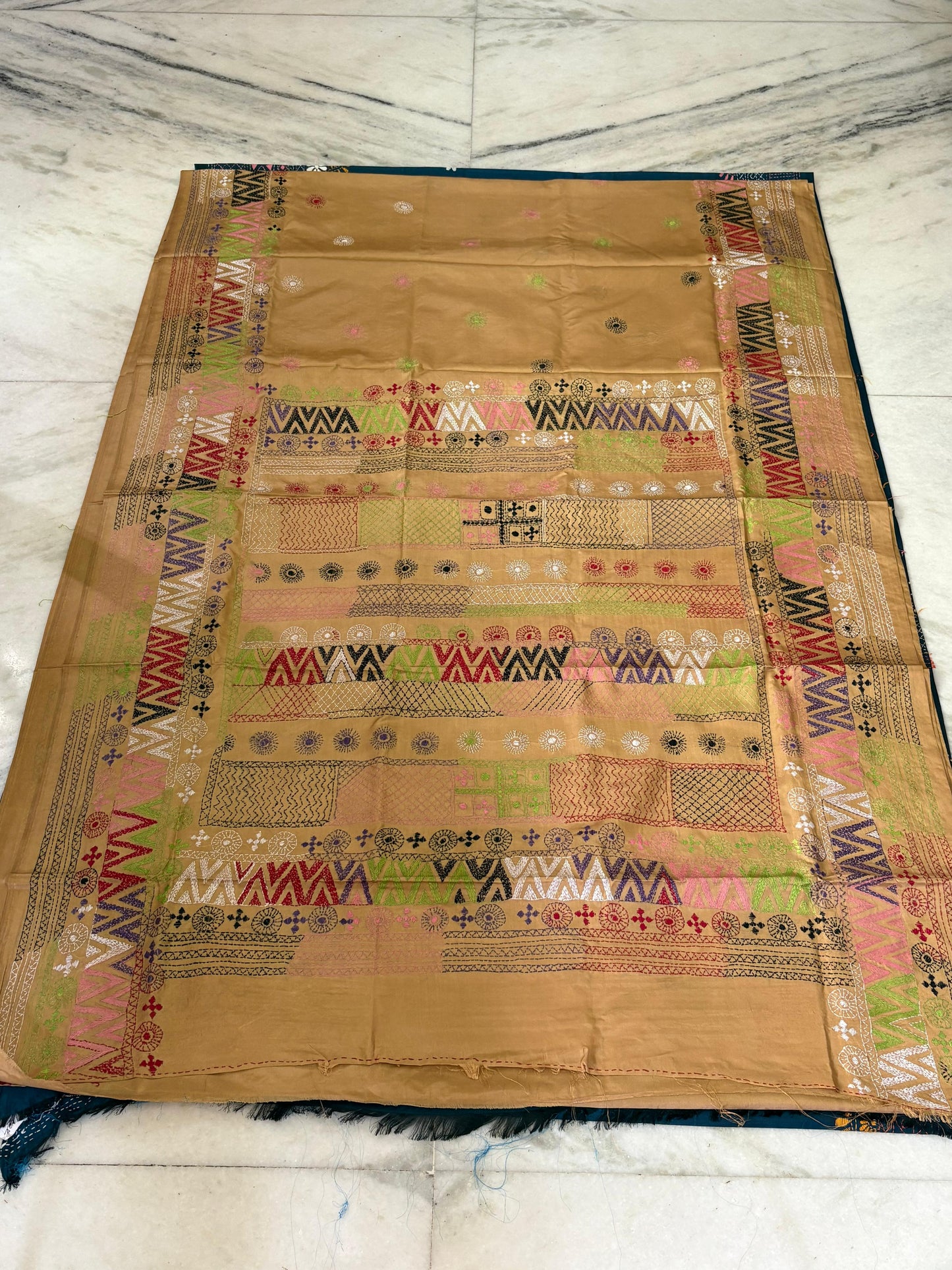 Lambani Hand Crafted Kantha Stitch Saree