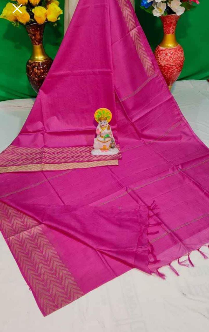 Silk Blend Bhutta Border Saree