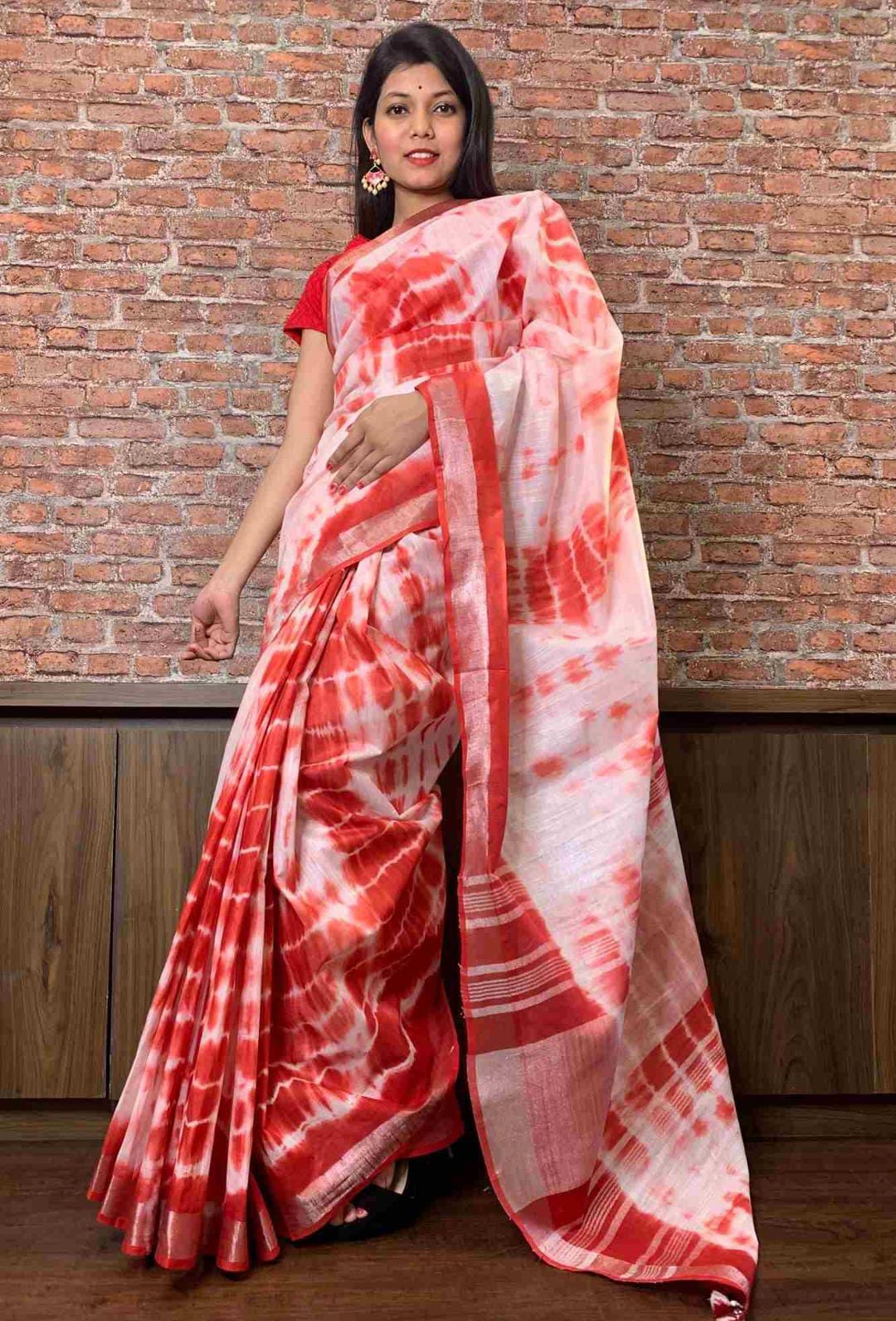 Handcrafted Shibori & Bandhani Technique Saree