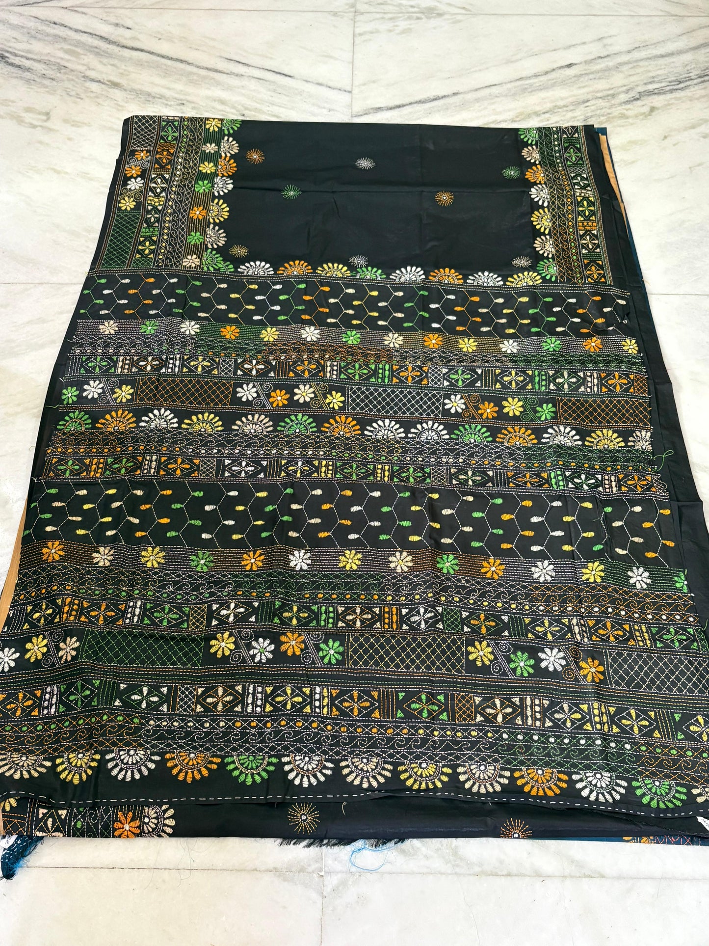 Lambani Hand Crafted Kantha Stitch Saree