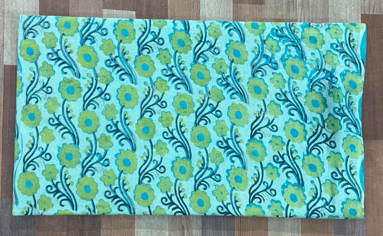 Hand Block Printing Fabric with Synthetic Colors