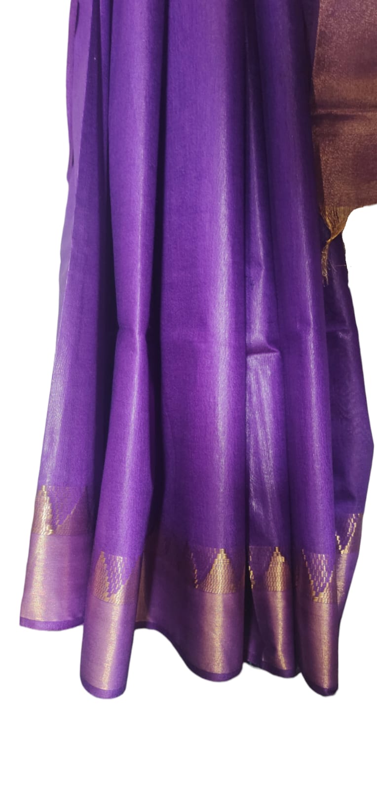 Temple Border Silk Blended Saree