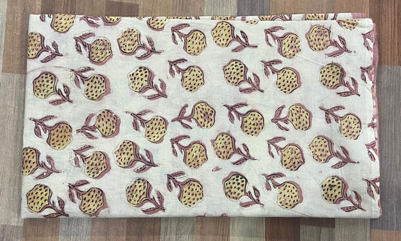 Hand Block Printing Fabric with Synthetic Colors