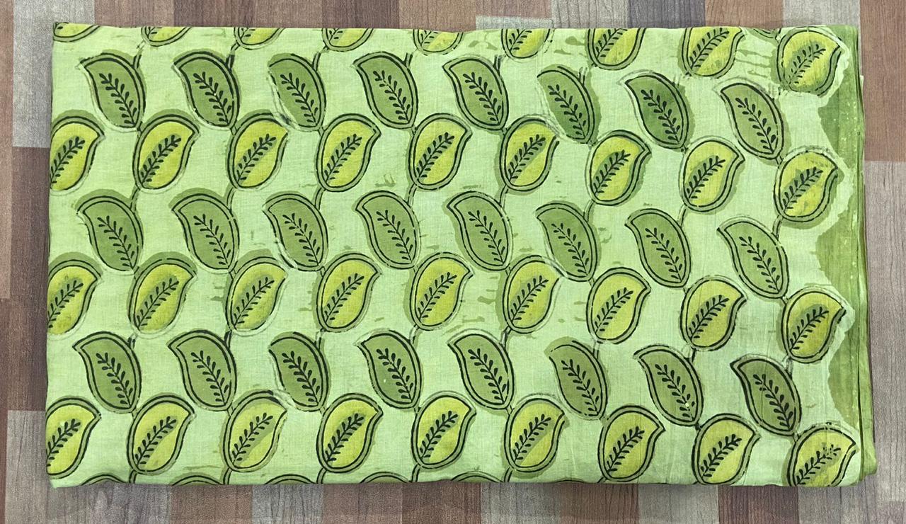 Hand Block Printing Fabric with Synthetic Colors
