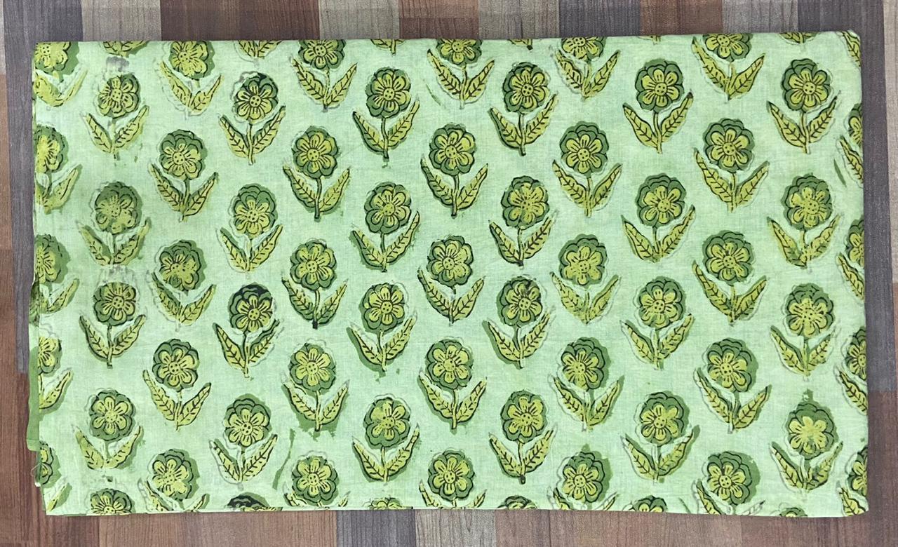 Hand Block Printing Fabric with Synthetic Colors
