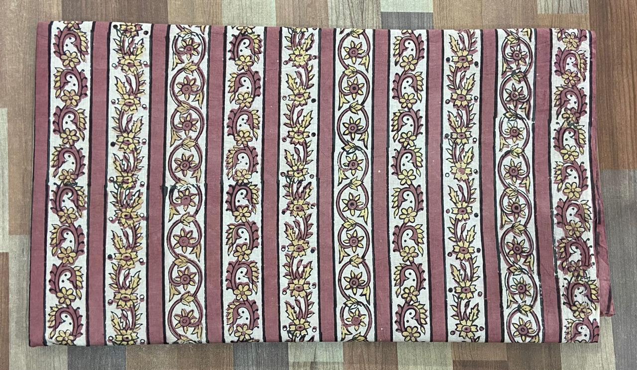 Hand Block Printing Fabric with Synthetic Colors