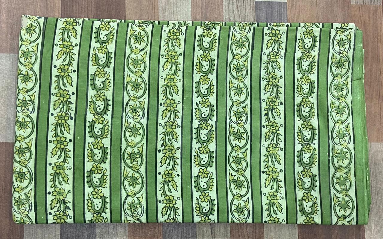 Hand Block Printing Fabric with Synthetic Colors