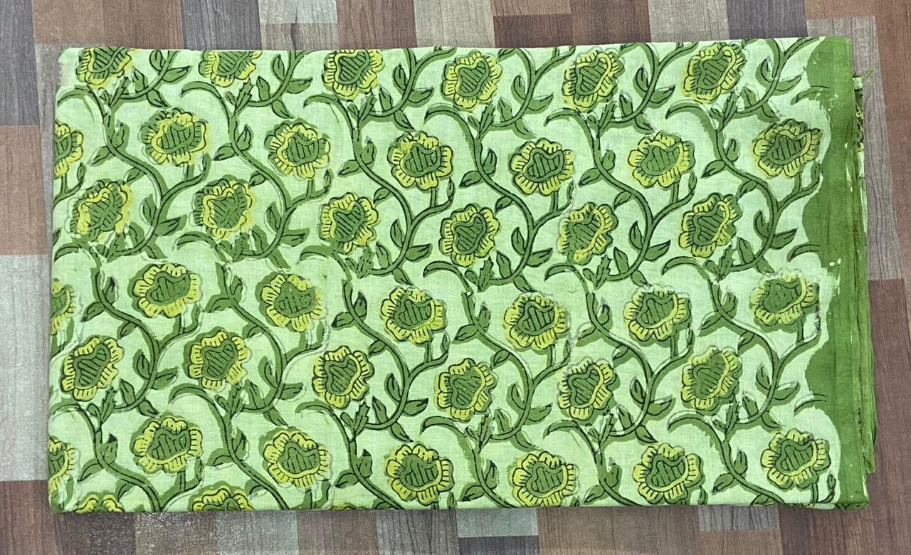 Hand Block Printing Fabric with Synthetic Colors