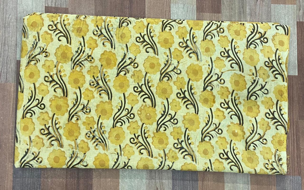 Hand Block Printing Fabric with Synthetic Colors
