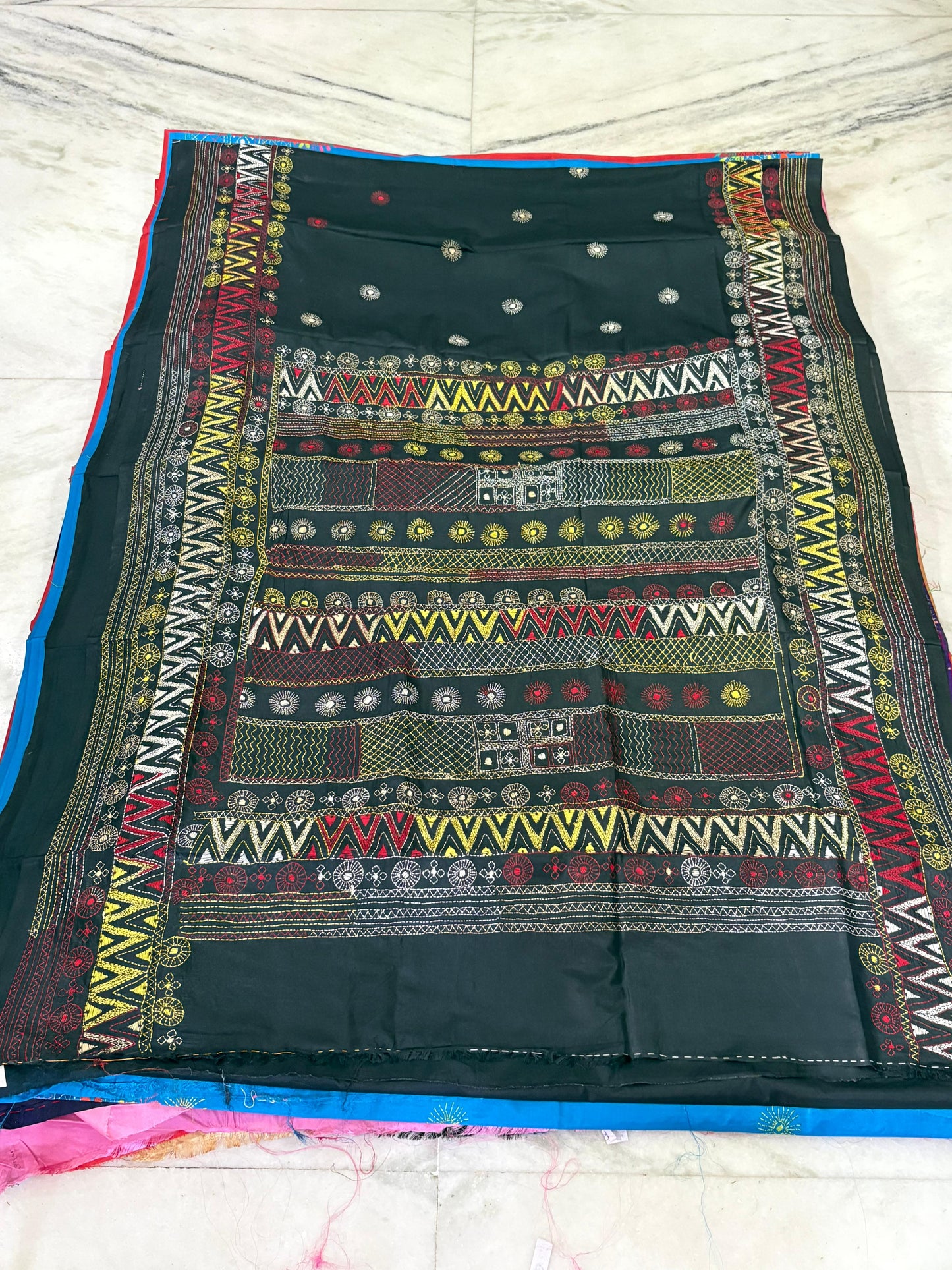 Lambani Hand Crafted Kantha Stitch Saree