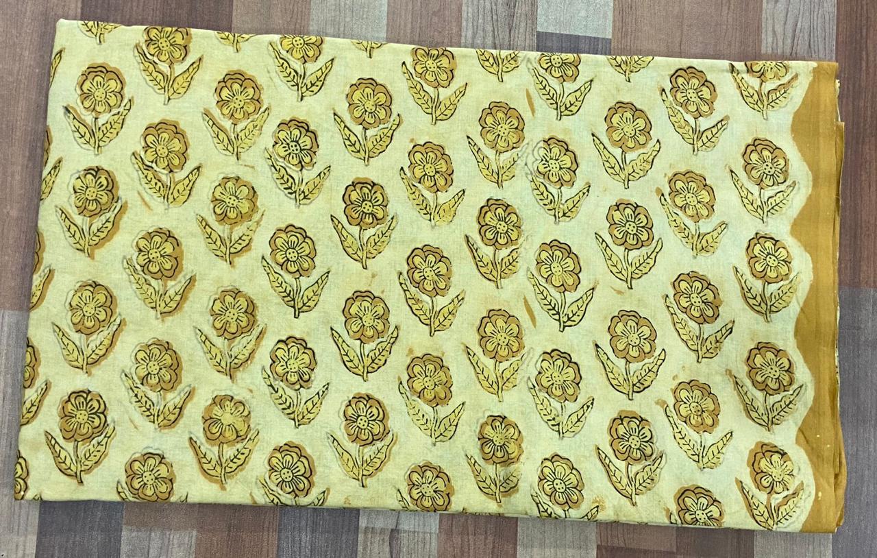 Hand Block Printing Fabric with Synthetic Colors