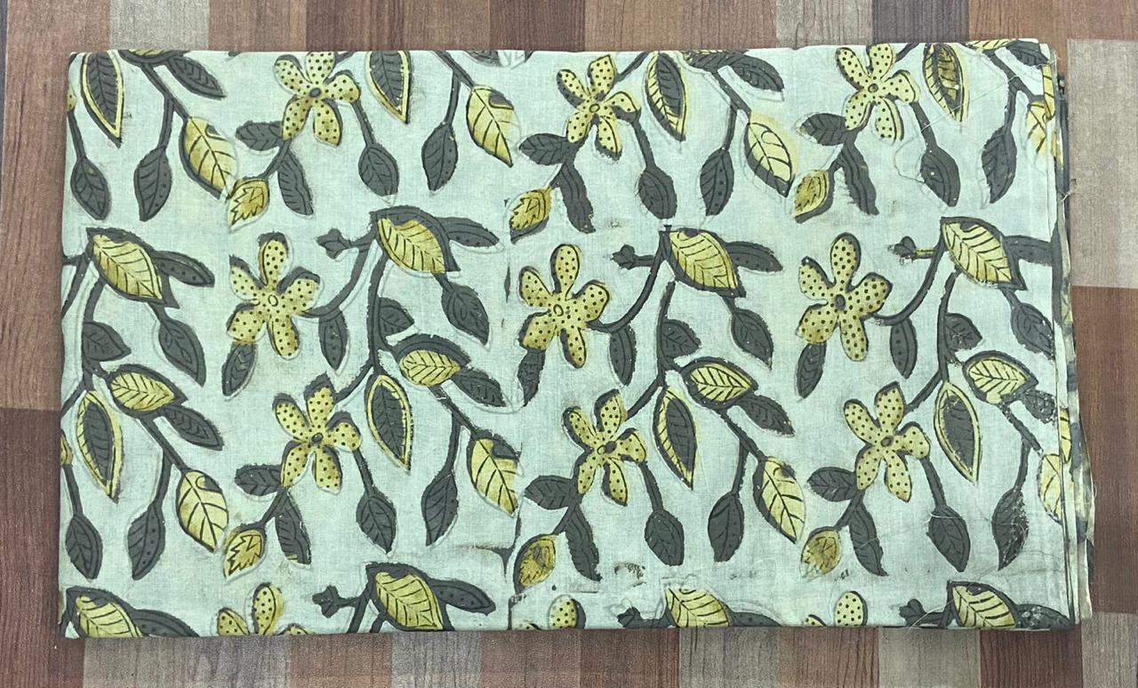 Hand Block Printing Fabric with Synthetic Colors
