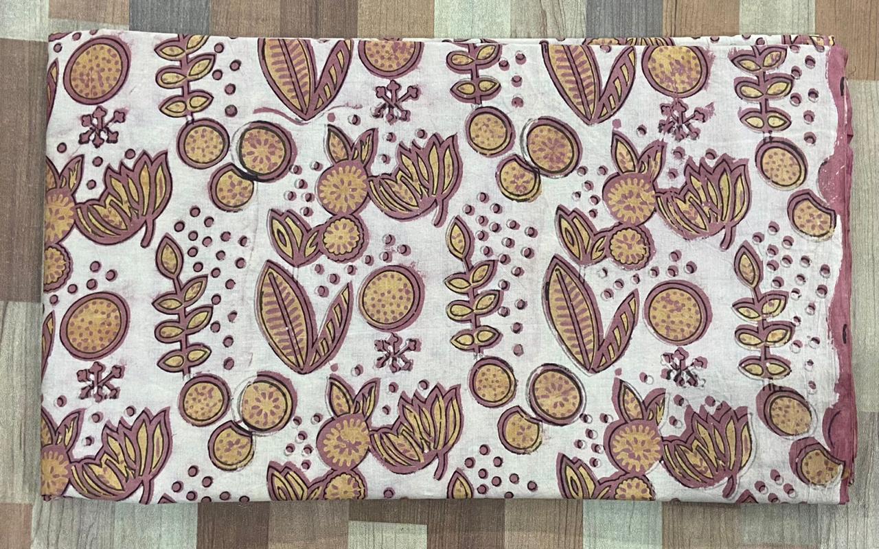 Hand Block Printing Fabric with Synthetic Colors