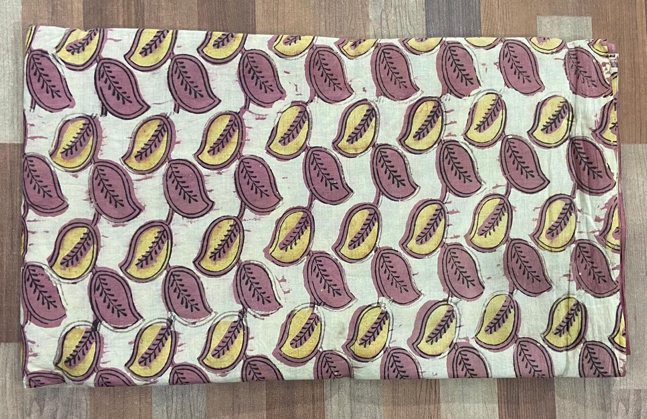 Hand Block Printing Fabric with Synthetic Colors