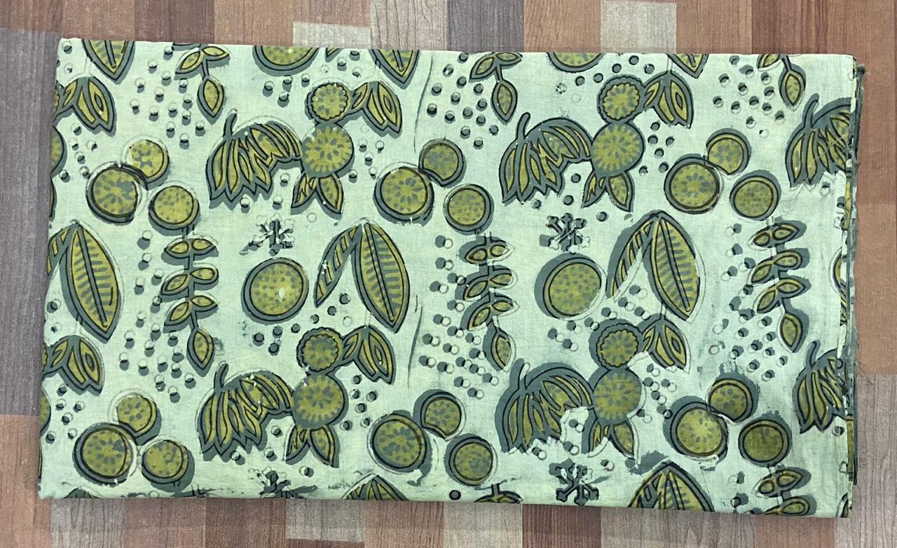 Hand Block Printing Fabric with Synthetic Colors