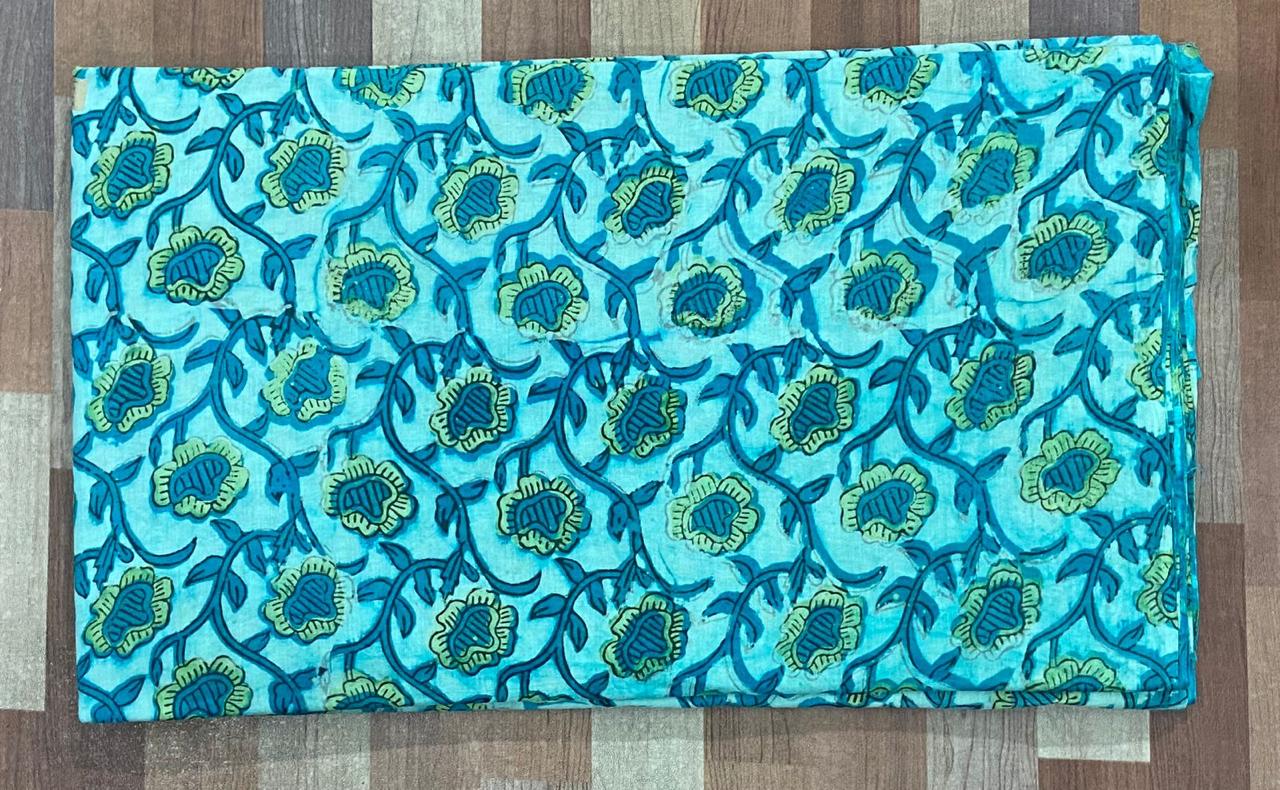 Hand Block Printing Fabric with Synthetic Colors