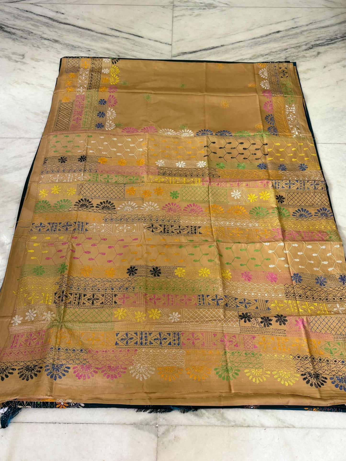 Lambani Hand Crafted Kantha Stitch Saree