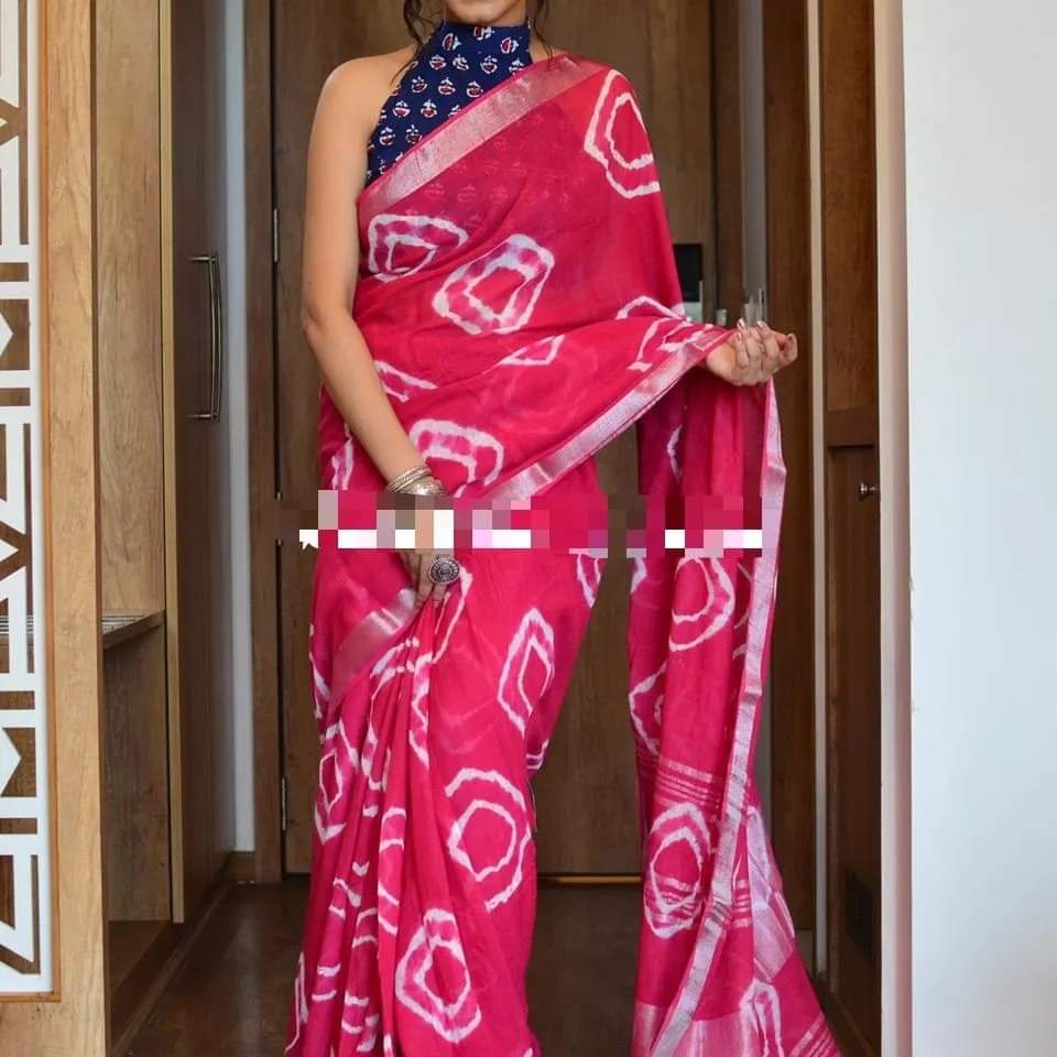 Handcrafted Shibori & Bandhani Technique Saree