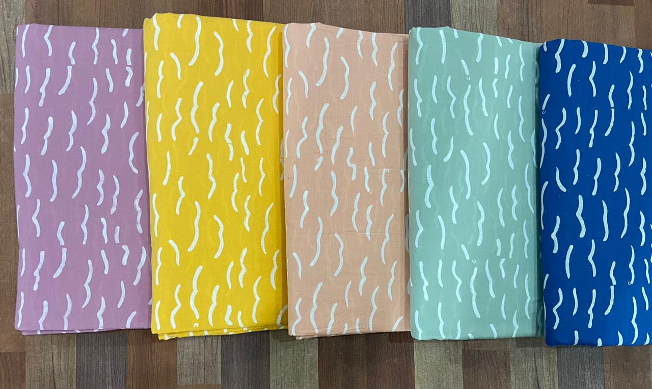 White Khari Hand Block Printing Fabric