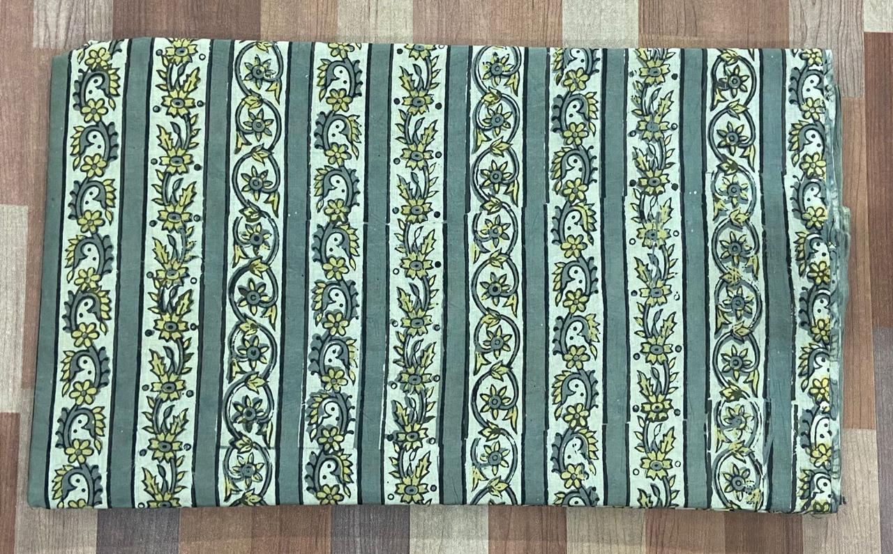 Hand Block Printing Fabric with Synthetic Colors