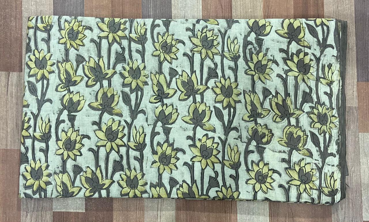 Hand Block Printing Fabric with Synthetic Colors