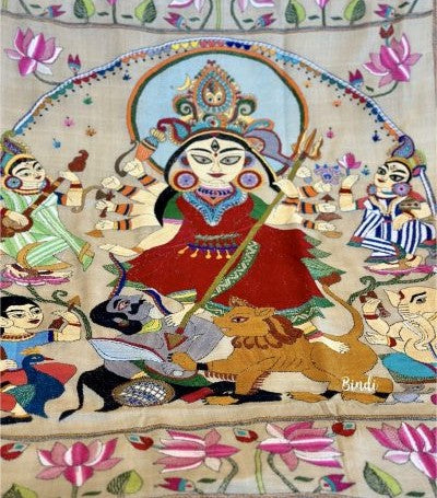 Pure Gachhi Tussar Handicrafts Kantha Stitch Saree @ Rs. 8,999/-