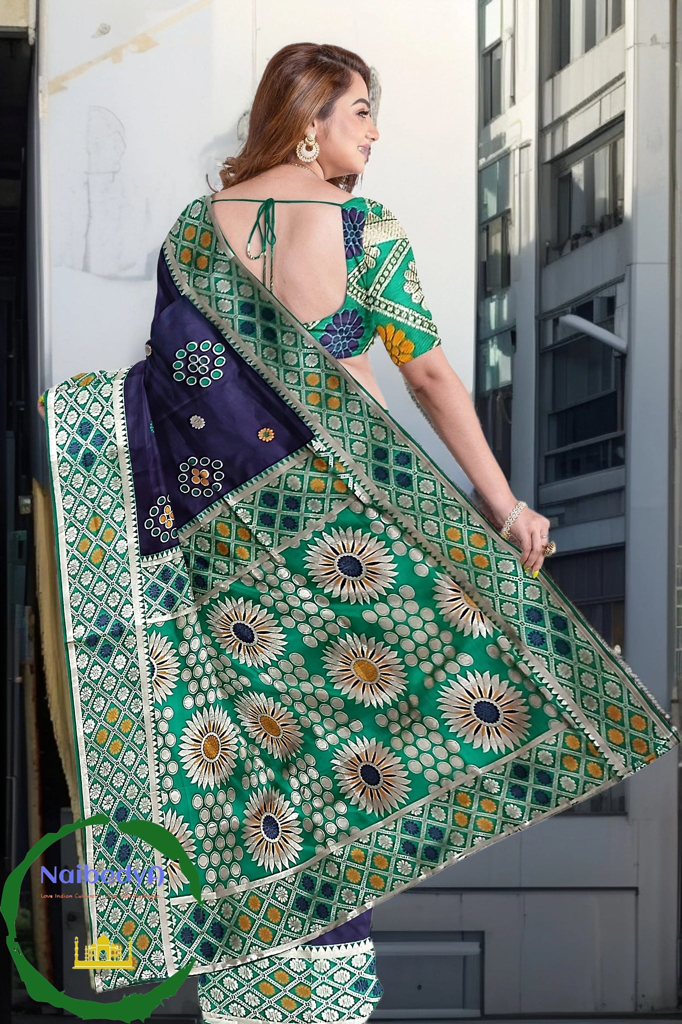 Exclusive Design Pure Silk Sari With Multicolor Yarns & Thick Anchal/Edge