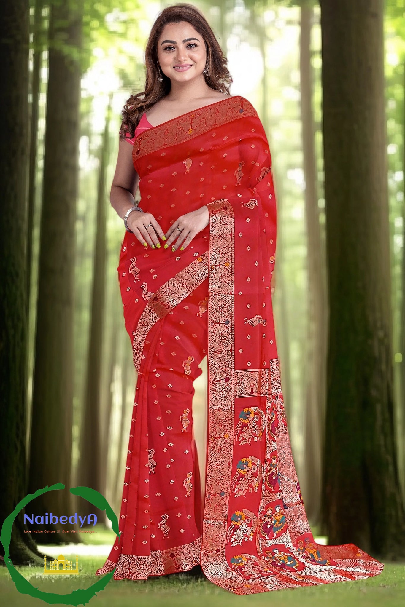 Attractive Swarnachuri Saree with Silver Zari Work