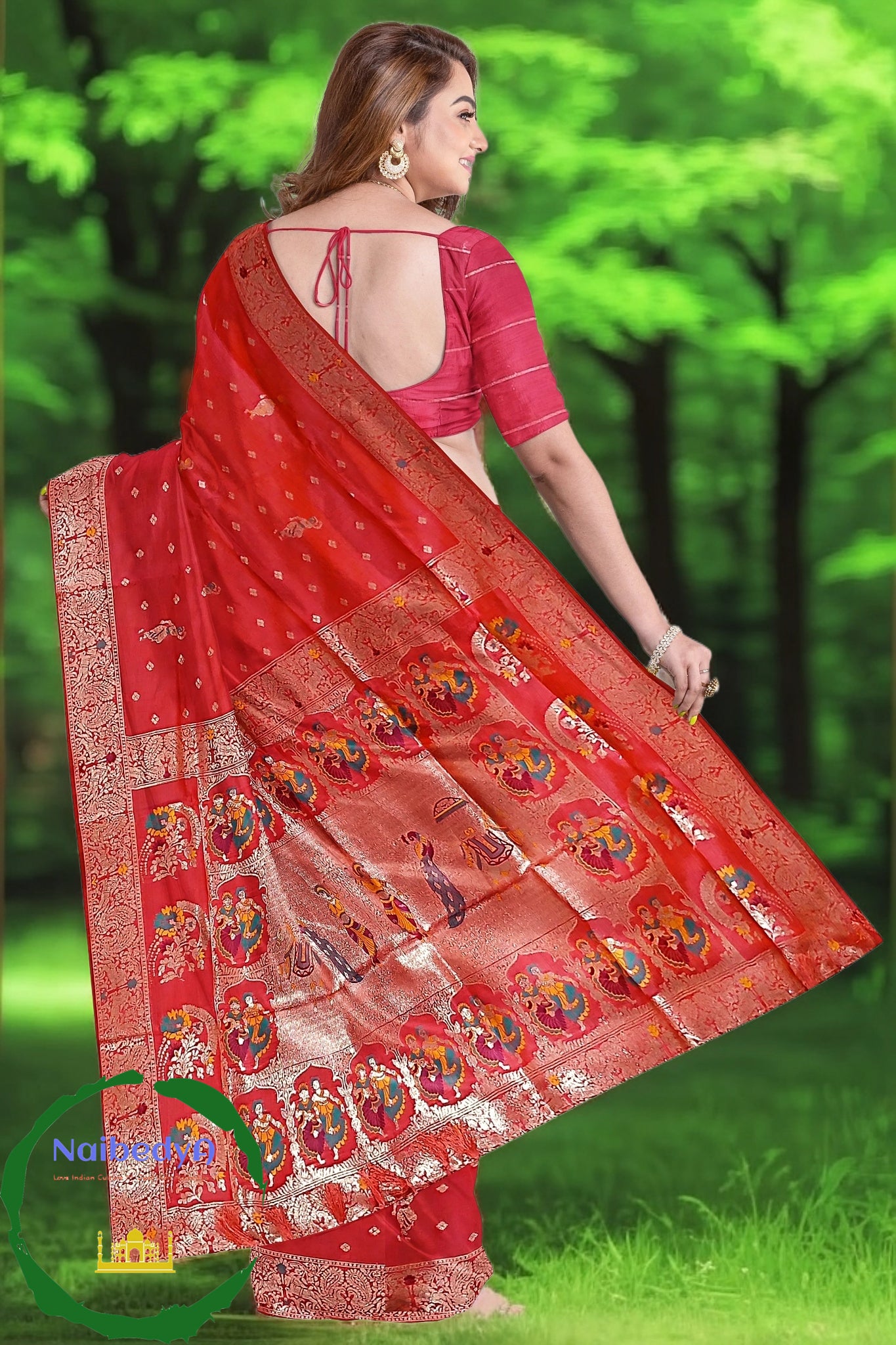 Attractive Swarnachuri Saree with Silver Zari Work