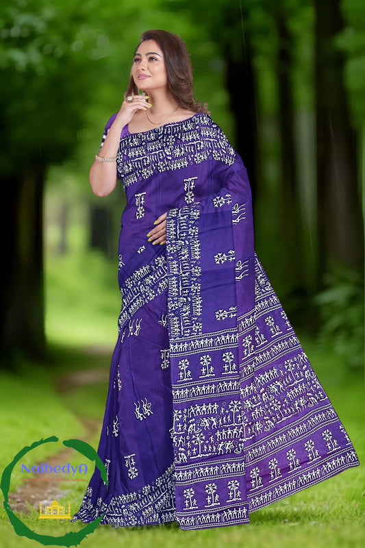 Gaji Silk Sari Of Traditional Figure With Bandhani Technique