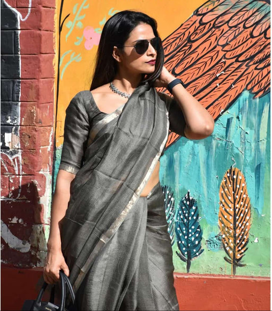 Kota Silk & Viscose Blend Saree with 1" Zari
