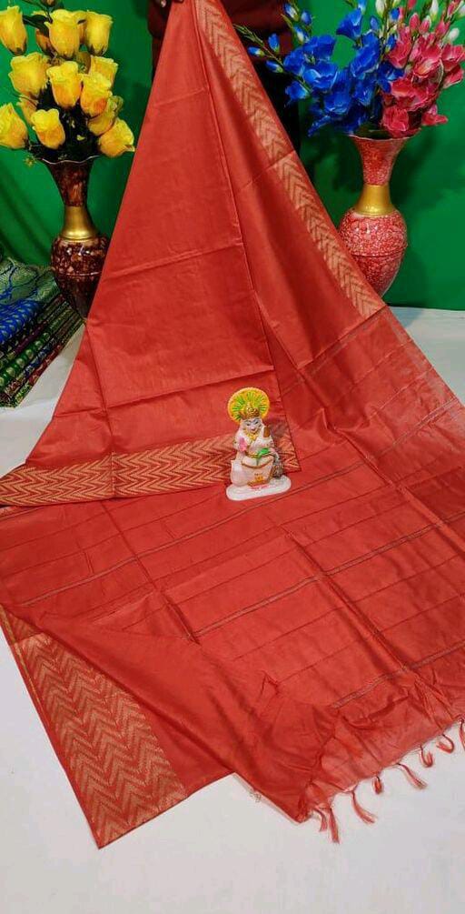 Silk Blend Bhutta Border Saree