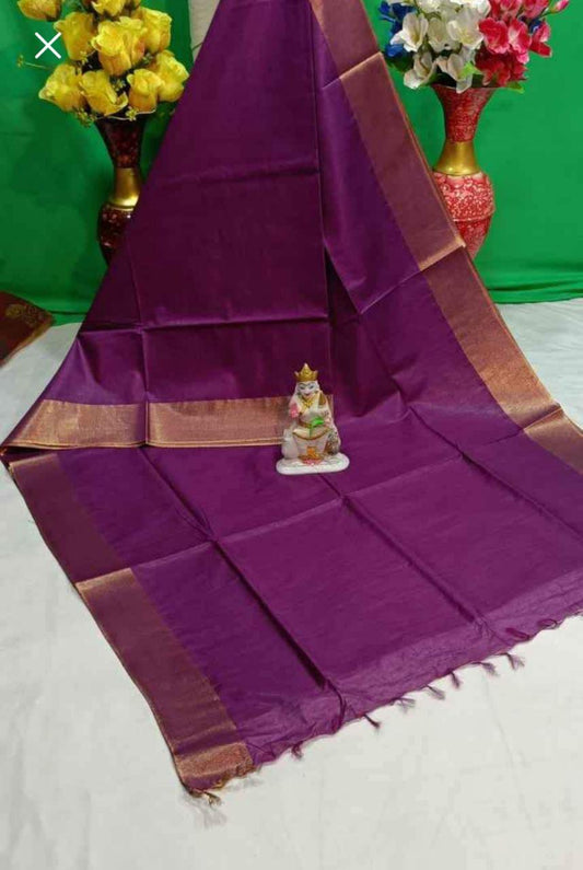 Kota Silk & Viscose Blend Saree with 3" Zari