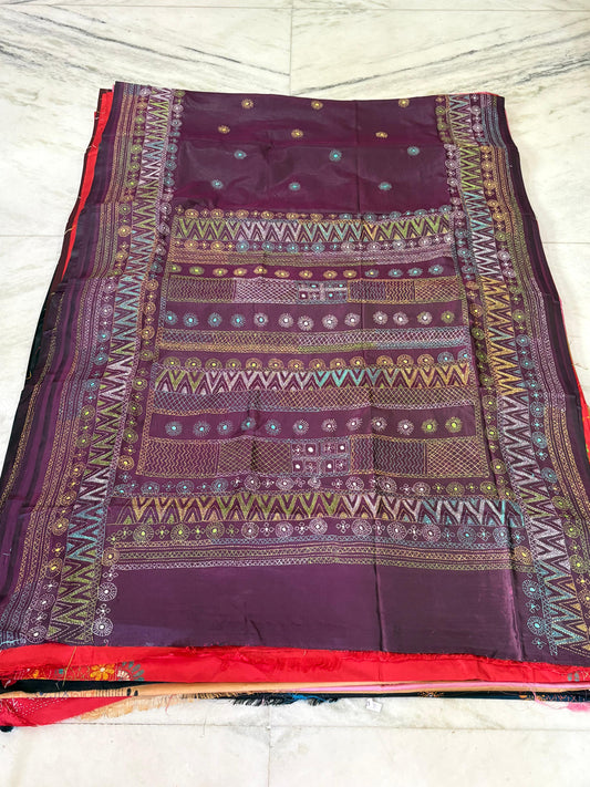 Lambani Hand Crafted Kantha Stitch Saree