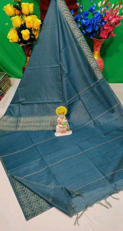 Silk Blend Bhutta Border Saree