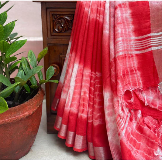 Handcrafted Shibori & Bandhani Technique Saree