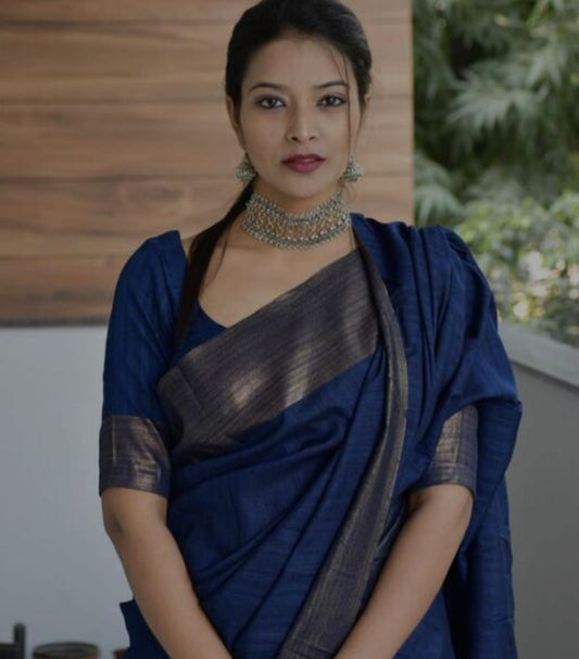 Kota Silk & Viscose Blend Saree with 3" Zari
