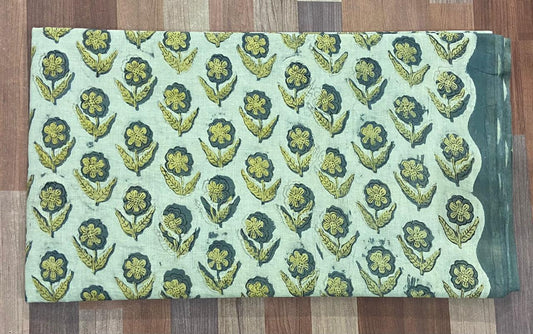 Hand Block Printing Fabric with Synthetic Colors